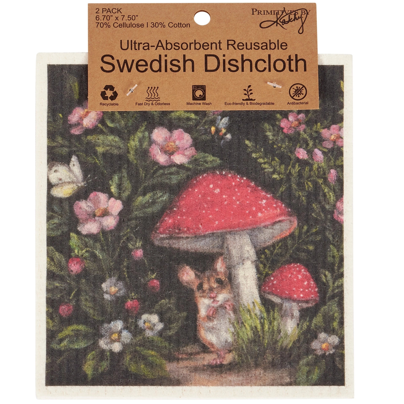 Woodland Friends Swedish Dishcloth Set of 2