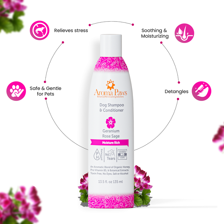 Champú y acondicionador de salvia de geranio 13.5 oz