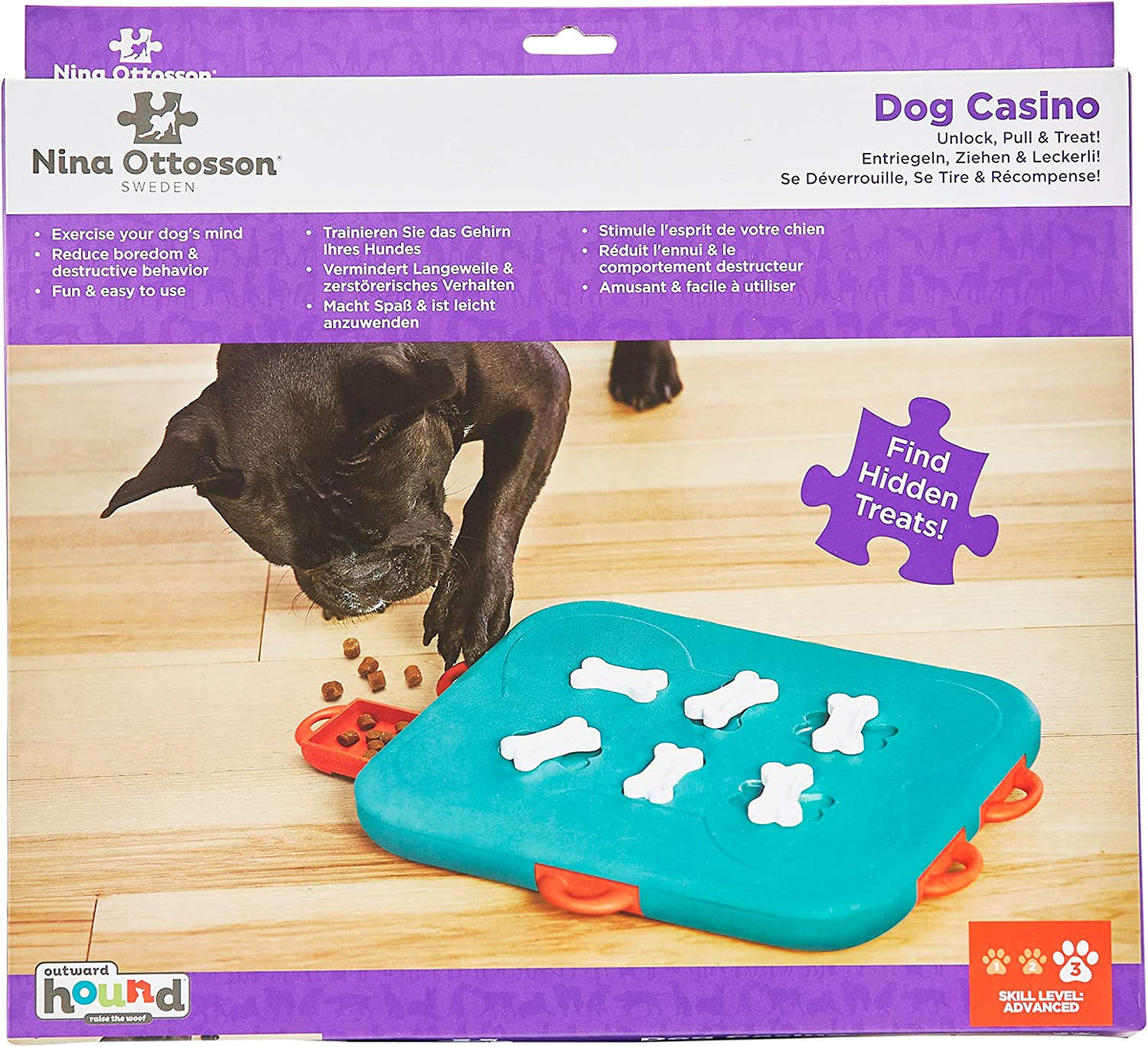 Outward Hound Blue Multipuzzle Dog Toy, Large