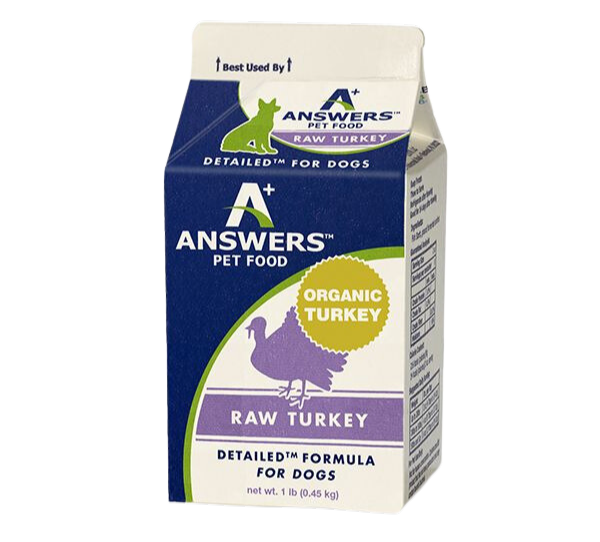 Answers+ Detailed Formula Raw Turkey Frozen Dog Food