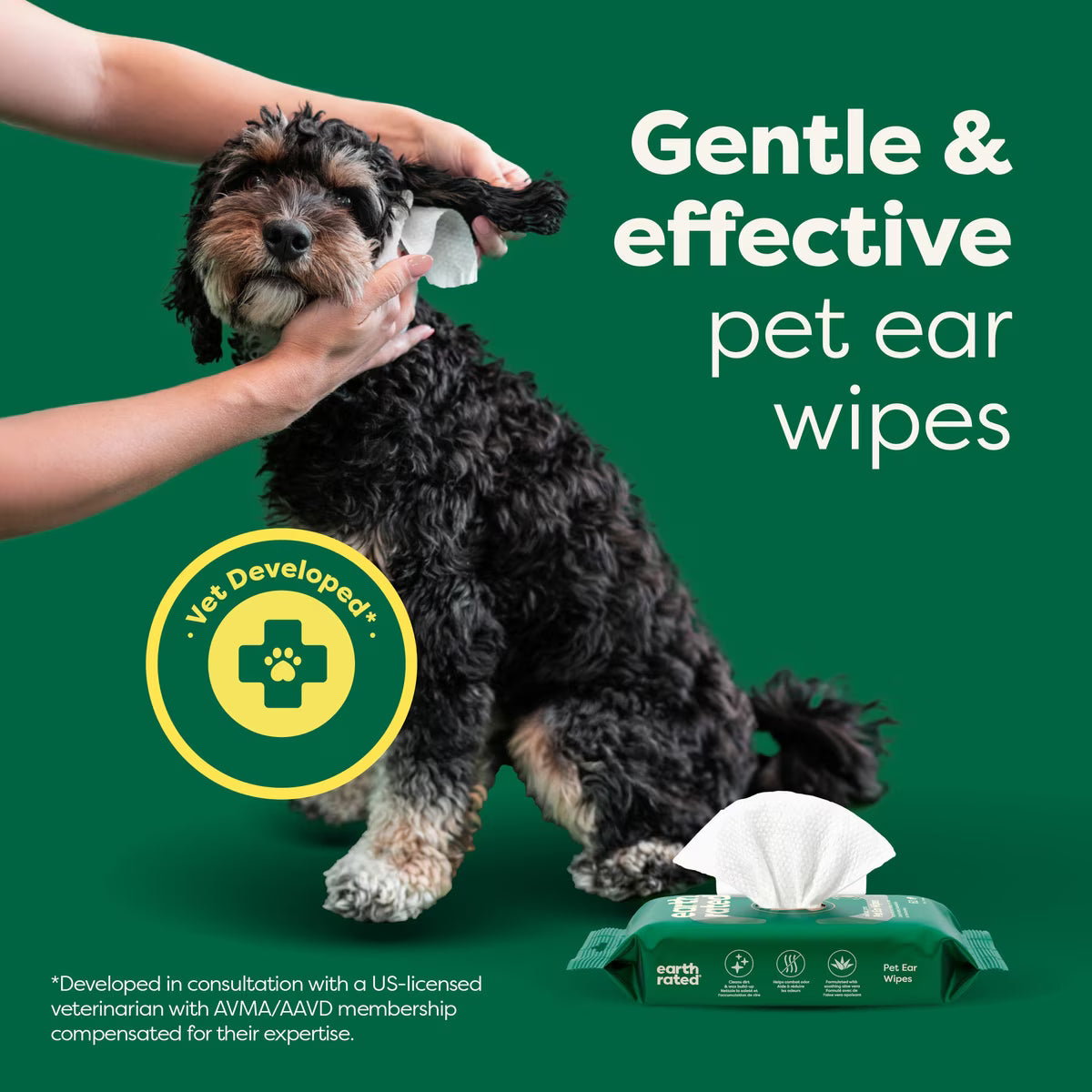 Earth Rated Dog Ear Cleansing Wipes 60ct