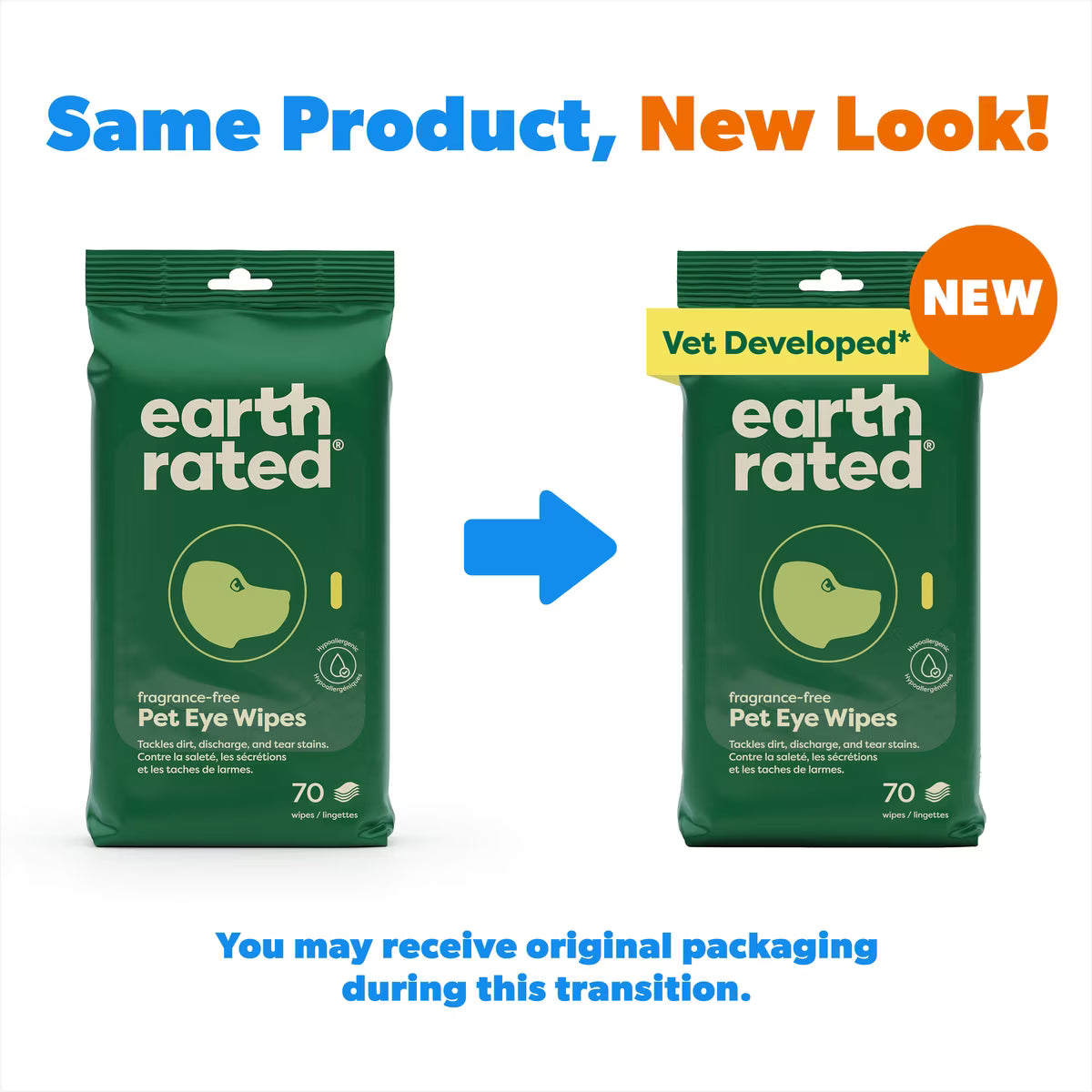 Earth Rated Dog Eye Cleansing Wipes 60ct