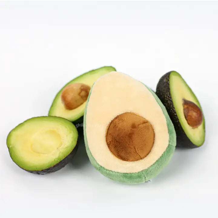 Crinkly Squeak Half Avocado Dog Toy