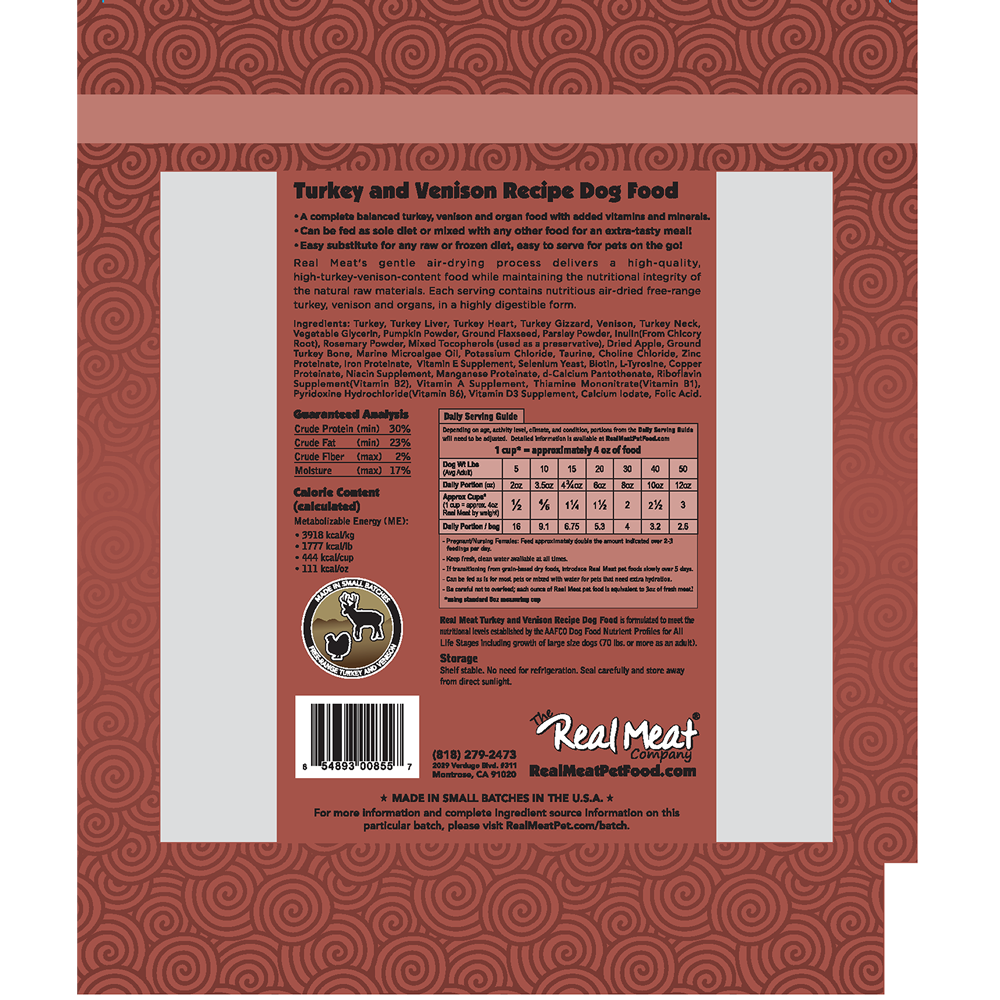 The Real Meat Air-Dried Turkey & Venison Dog Food