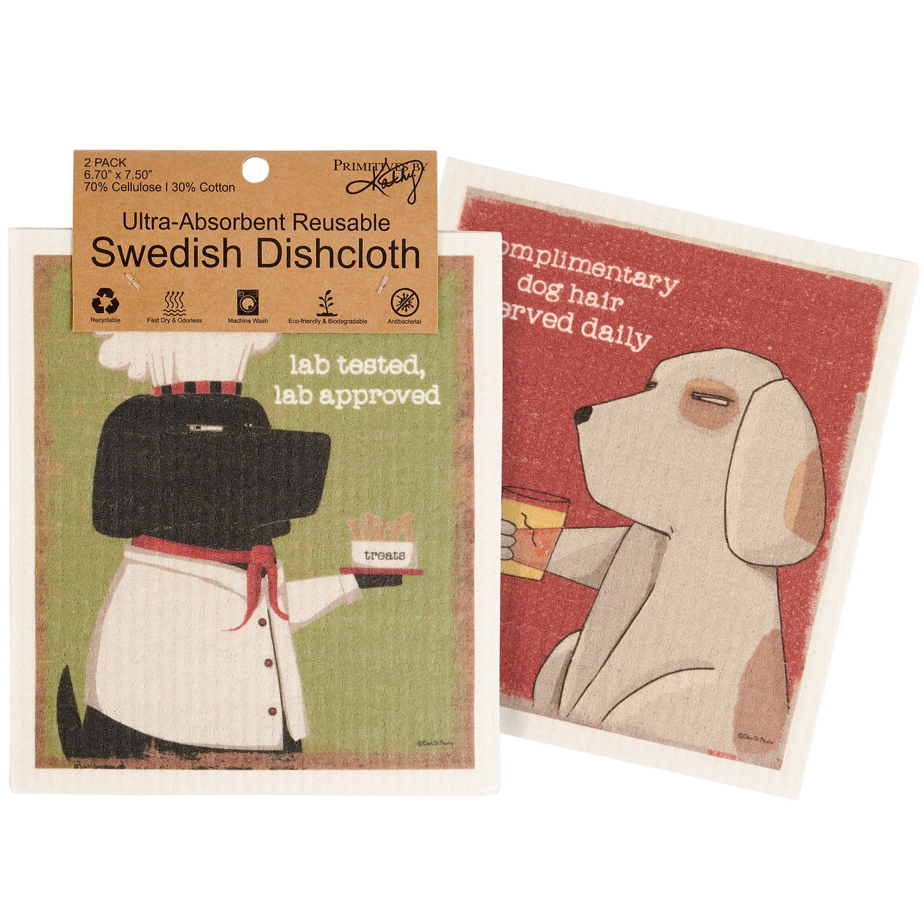 Dogs Swedish Dishcloth Set of 2