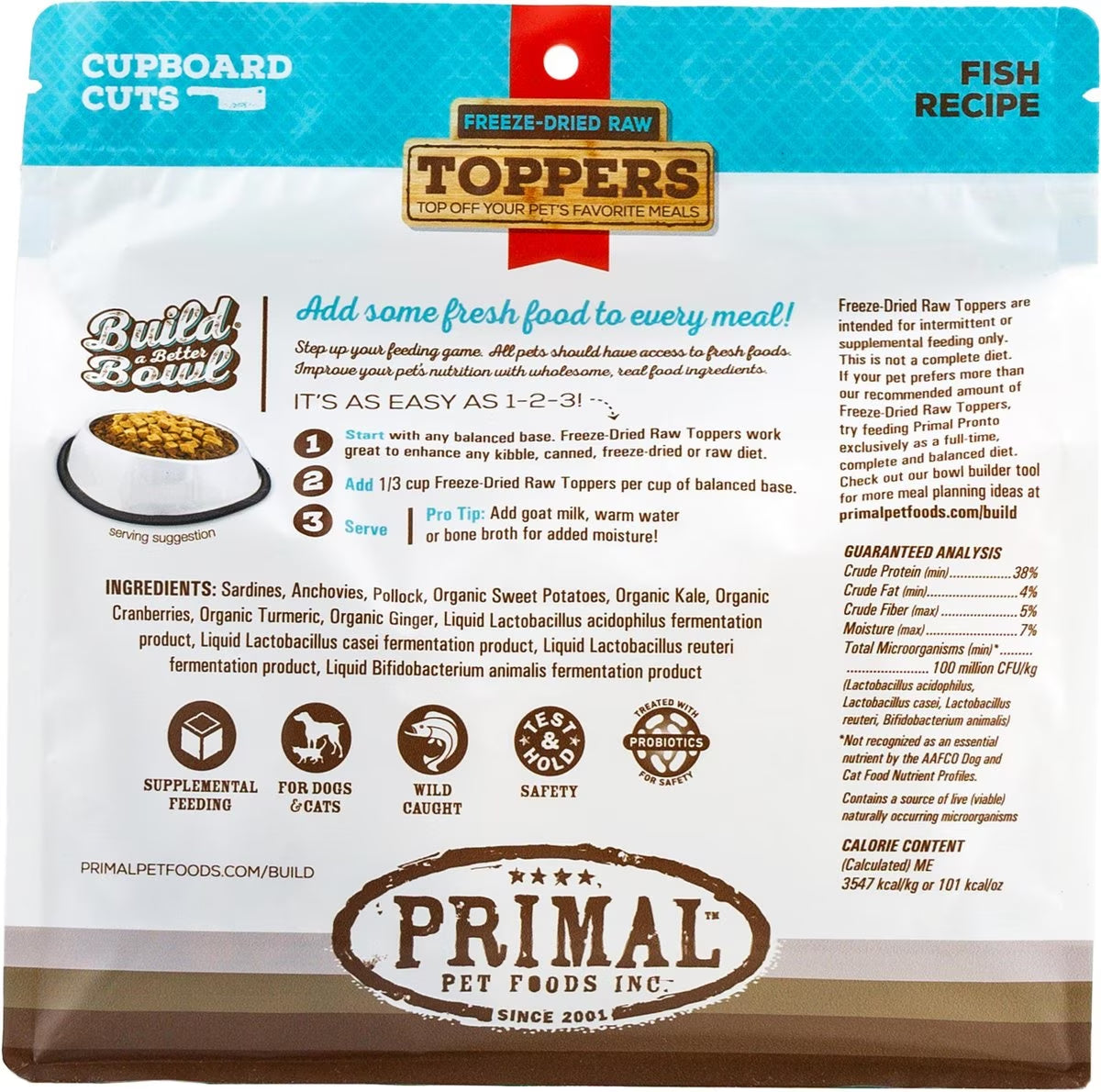 Primal Cupboard Cuts Fish Grain-Free Freeze-Dried Raw Dog Food Topper