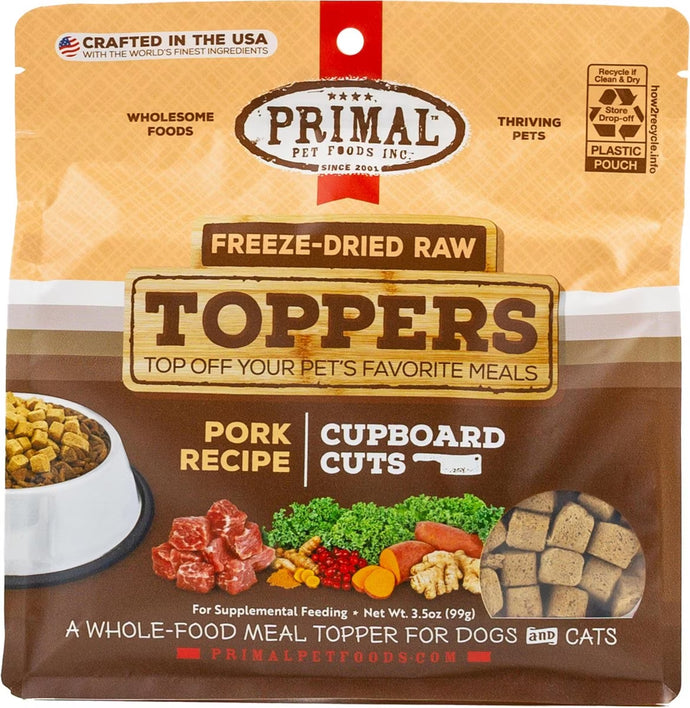 Primal Cupboard Cuts Pork Grain-Free Freeze-Dried Raw Dog Food Topper