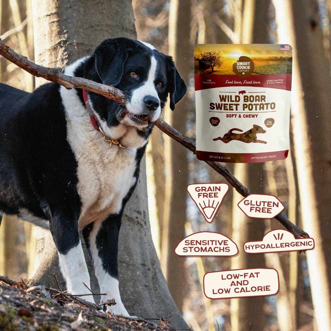 Smart Cookie Barkery Wild Boar & Sweet Potato Grain-Free Dog Treats, 5-oz bag