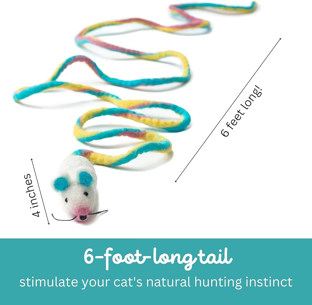 Catch a Mouse by the Tail - Wool Cat Toy