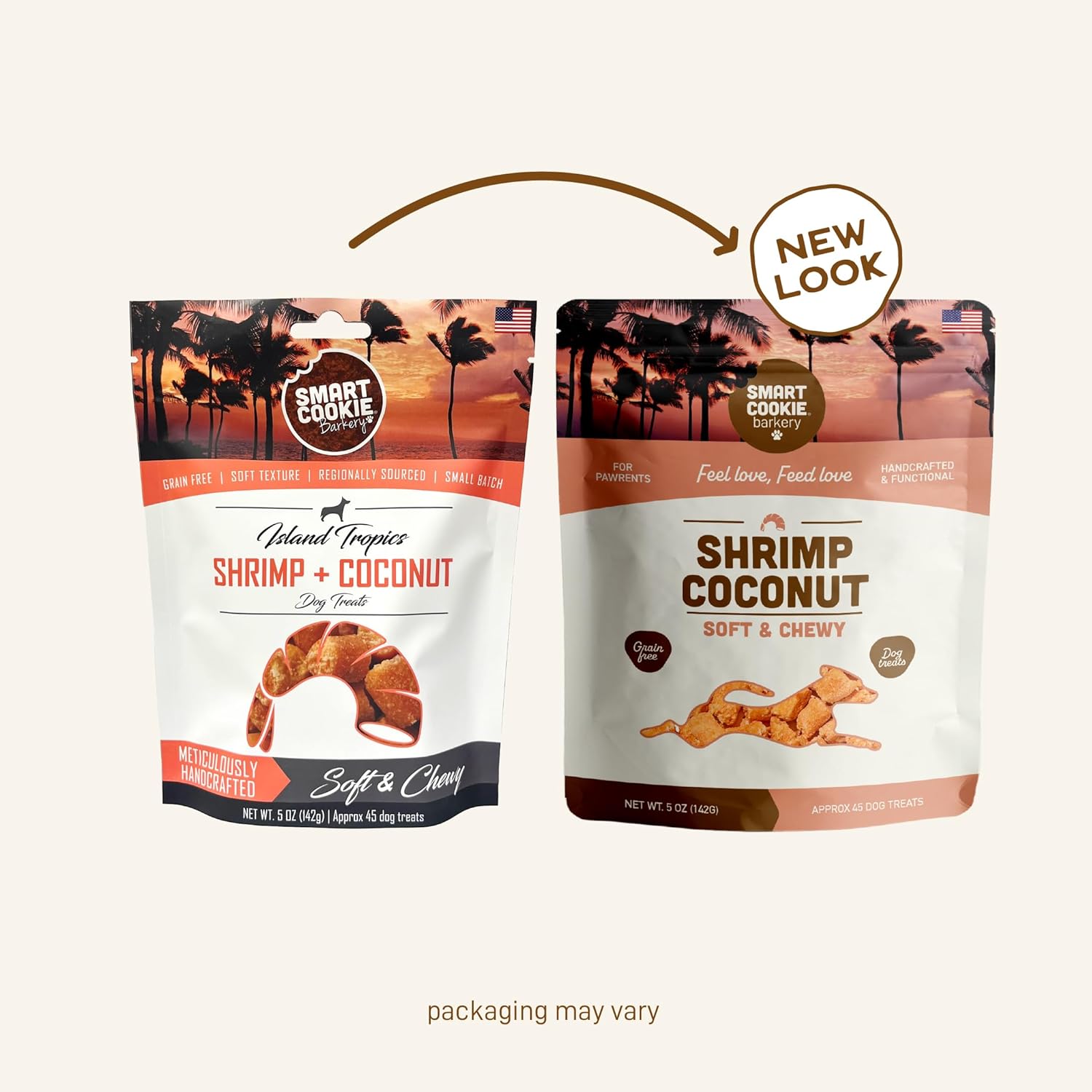 Smart Cookie Barkery Shrimp & Coconut Grain-Free Dog Treats, 5-oz bag