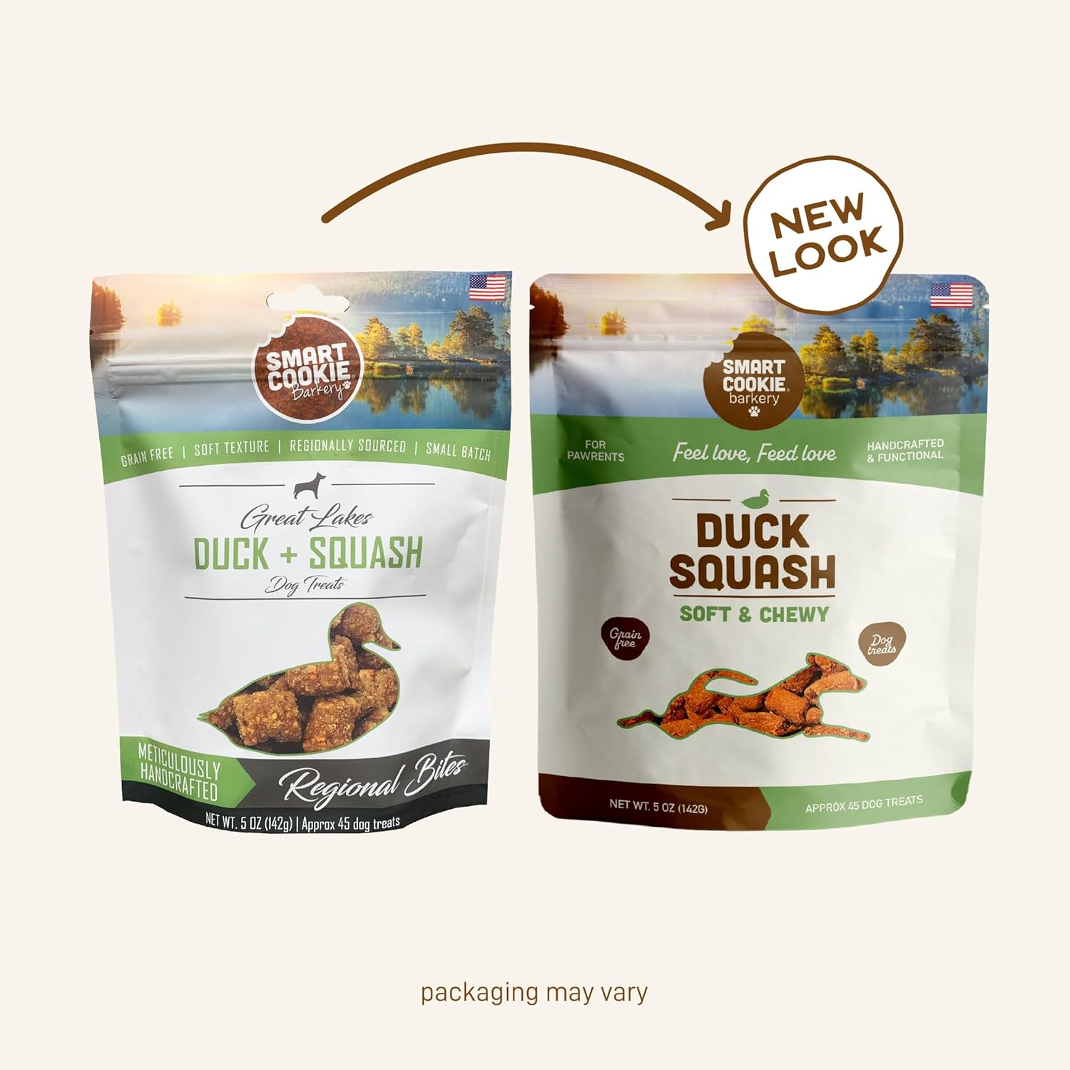 Smart Cookie Barkery Duck & Squash Grain-Free Dog Treats, 5-oz bag