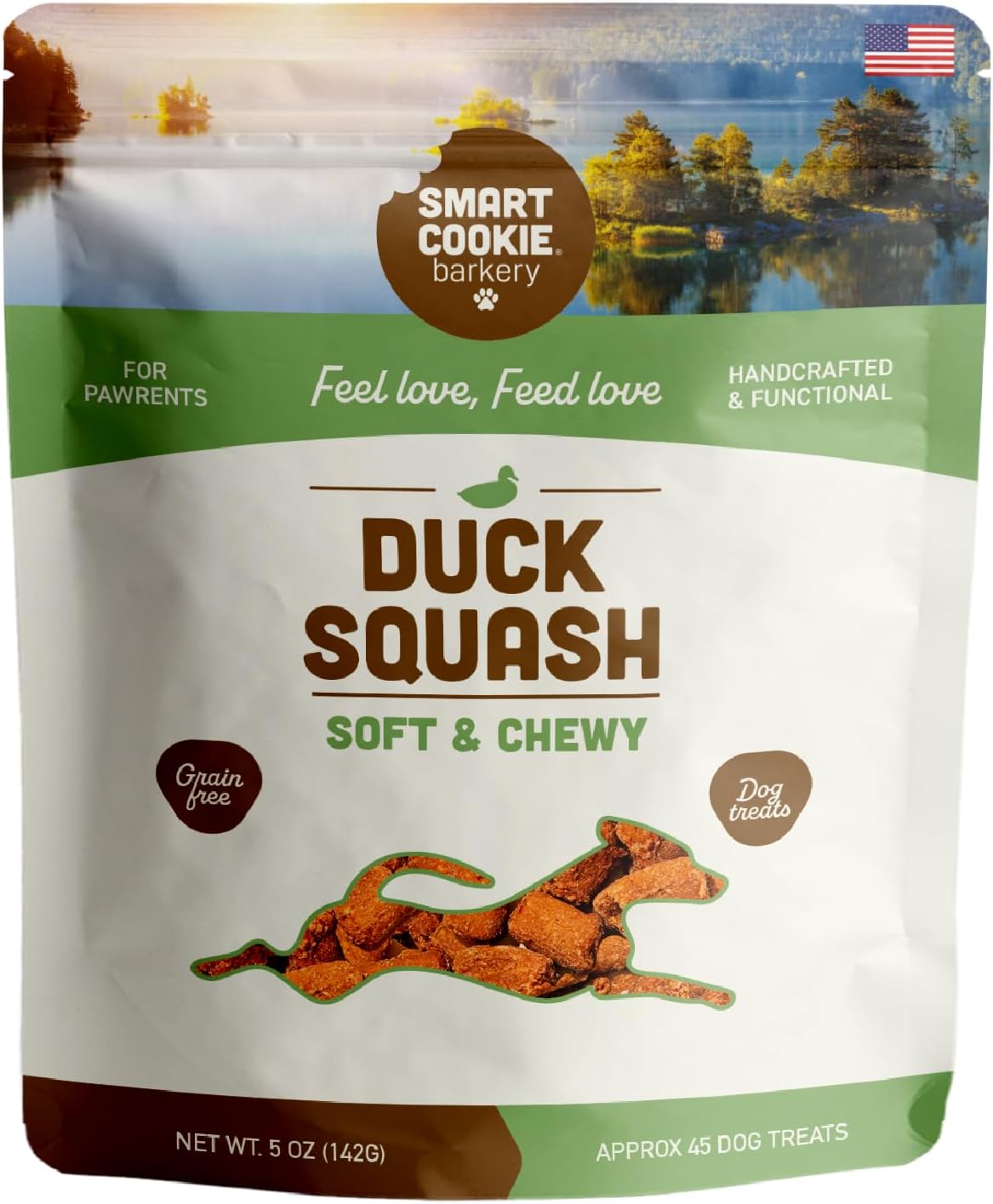 Smart Cookie Barkery Duck & Squash Grain-Free Dog Treats, 5-oz bag