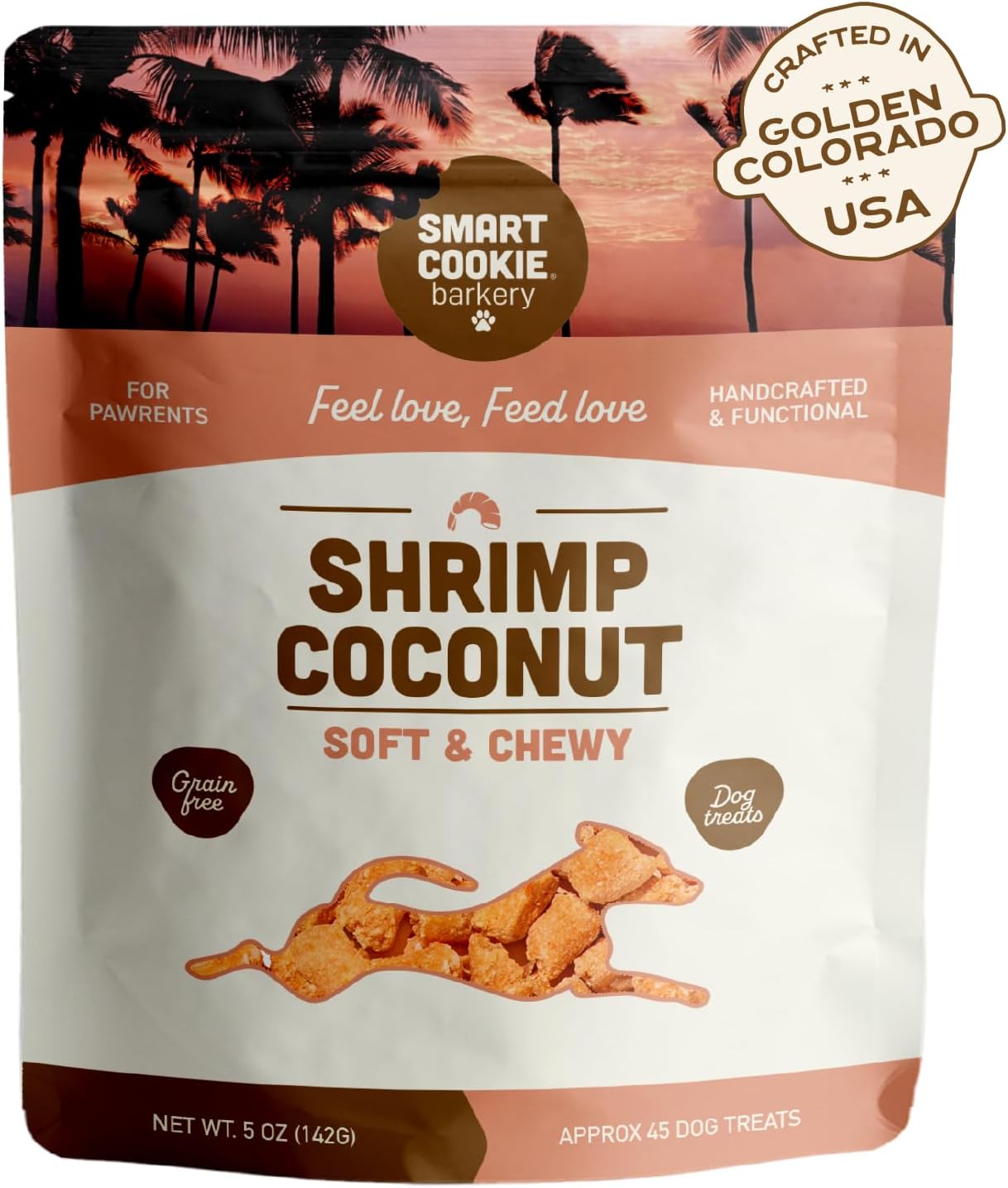 Smart Cookie Barkery Shrimp & Coconut Grain-Free Dog Treats, 5-oz bag