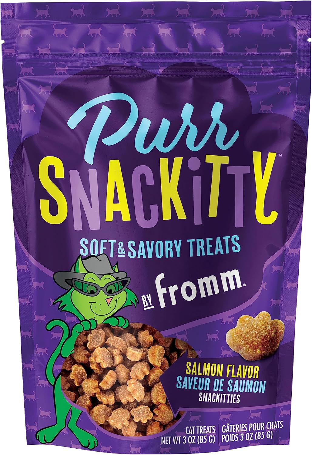 PurrSnackitty Salmon Flavor Snackitties Cat Treats 3oz