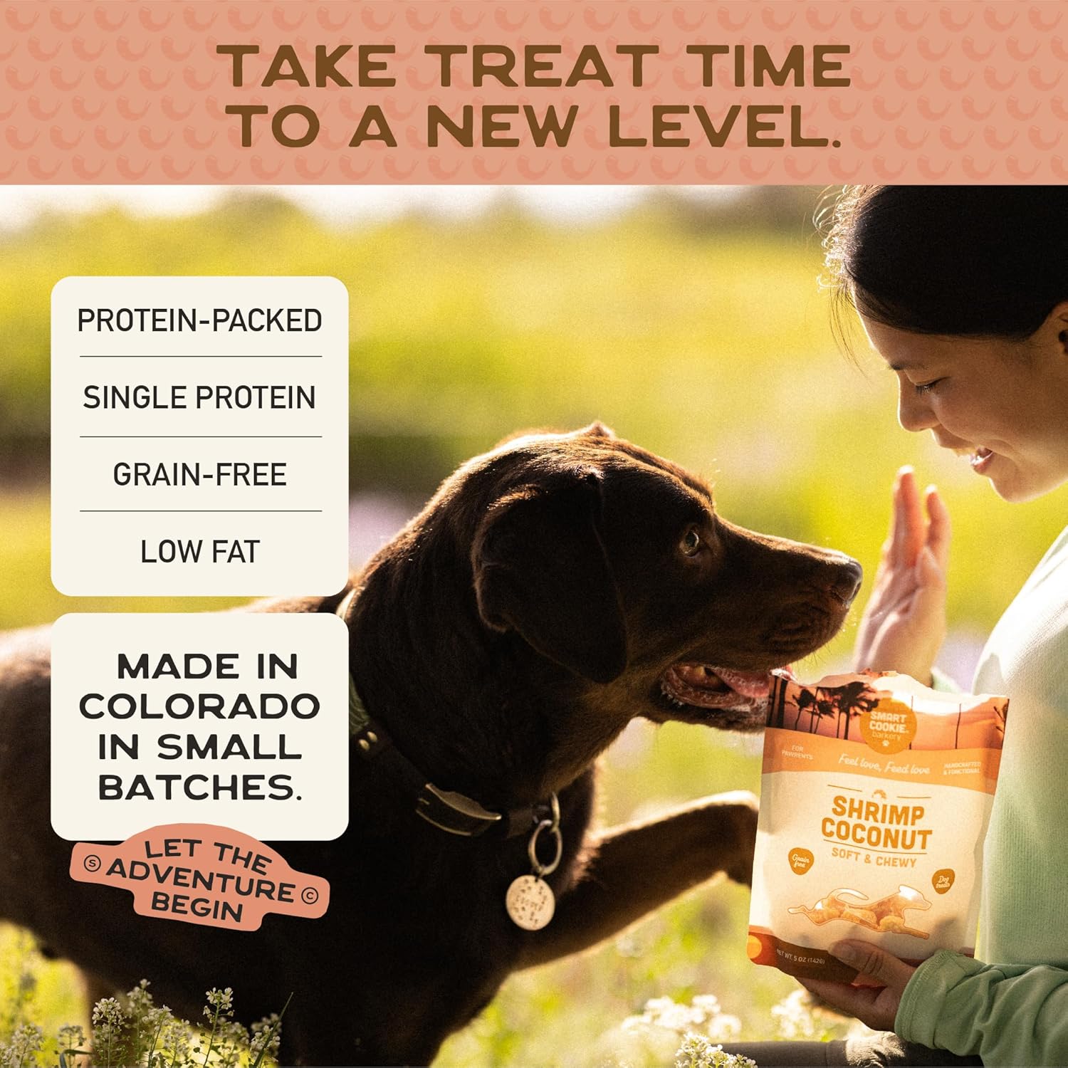 Smart Cookie Barkery Shrimp & Coconut Grain-Free Dog Treats, 5-oz bag