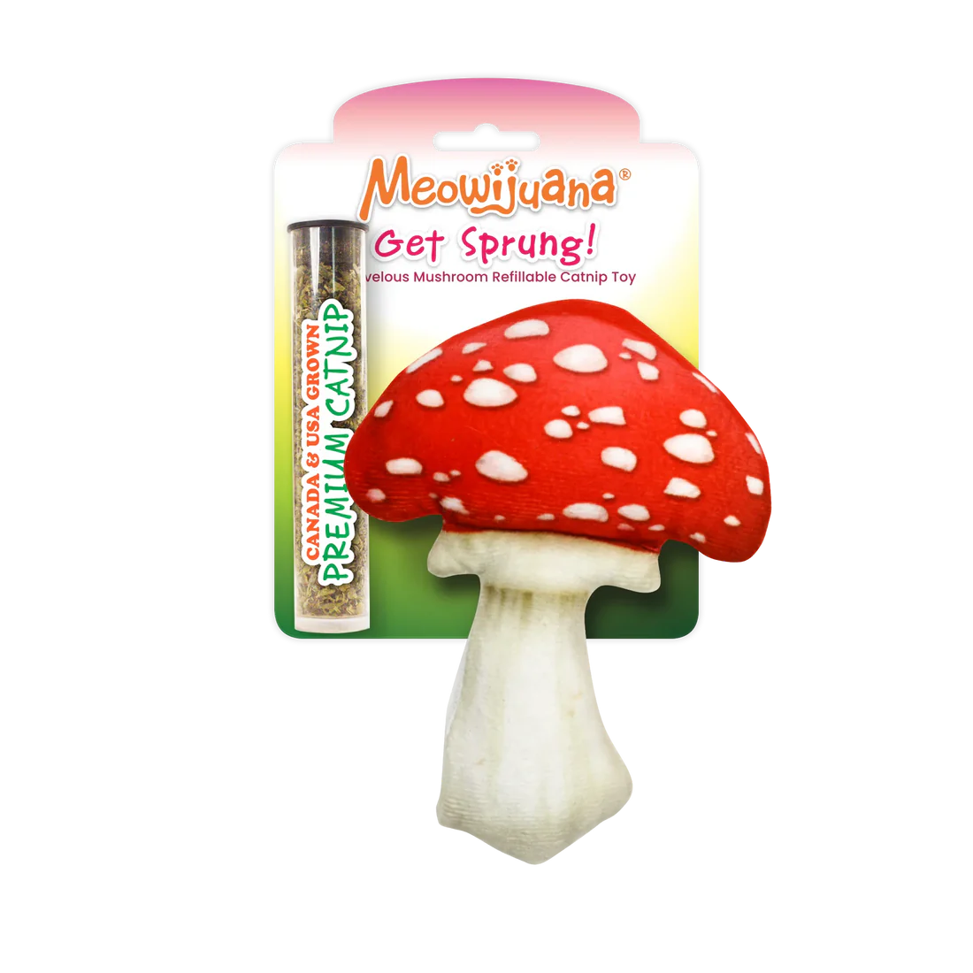 Get Sprung Mushroom Refillable Cat Toy