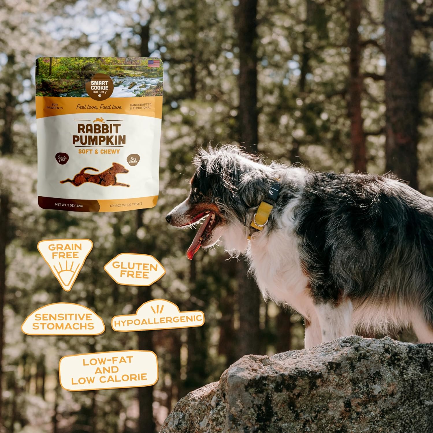 Smart Cookie Barkery Rabbit & Pumpkin Grain-Free Dog Treats, 5-oz bag