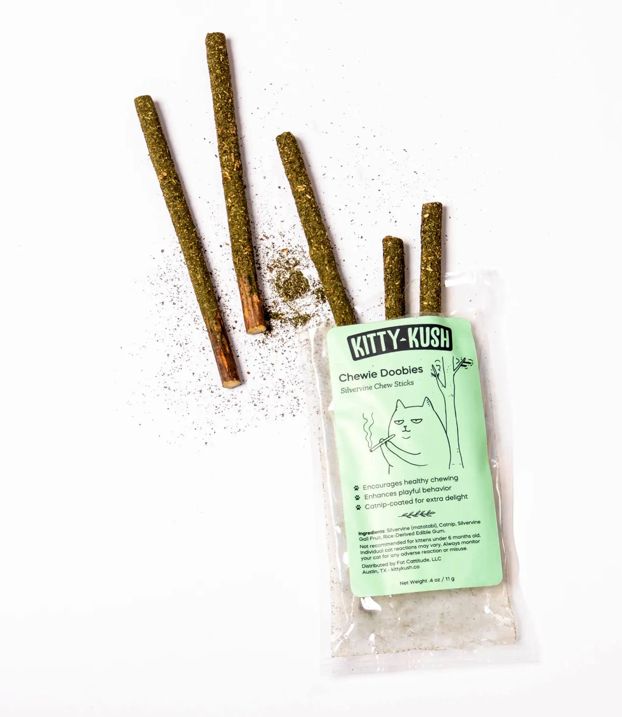 Kitty Kush Chewie Doobies Silvervine Chew Sticks