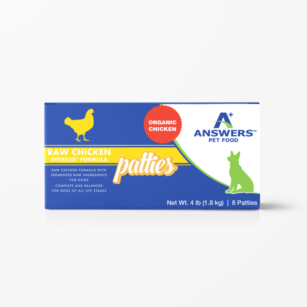 Answers+ Detailed Formula Raw Chicken Frozen Dog Food