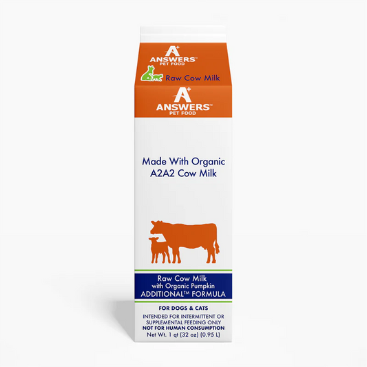 Answers+ Raw A2A2 Cow Milk with Organic Pumpkin for Cats & Dogs 1-quart (32-oz)