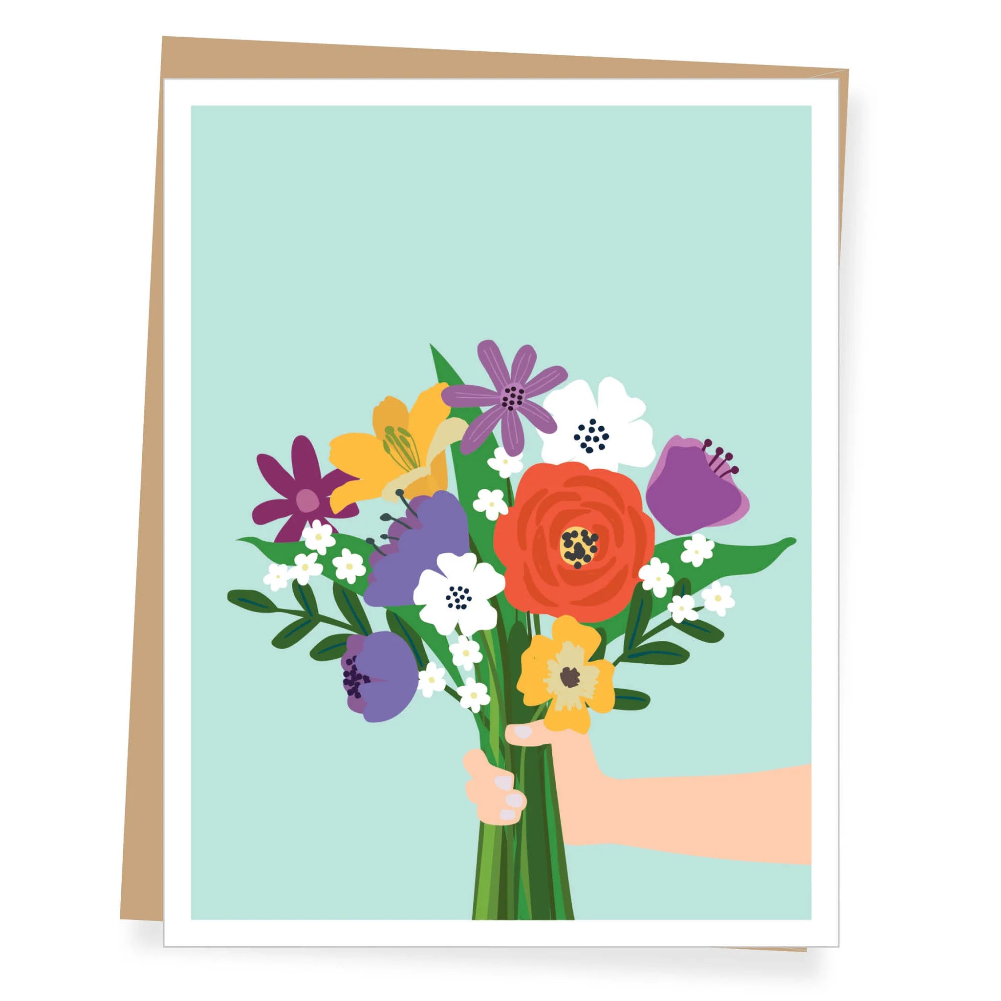 Blank Floral Bouquet Card