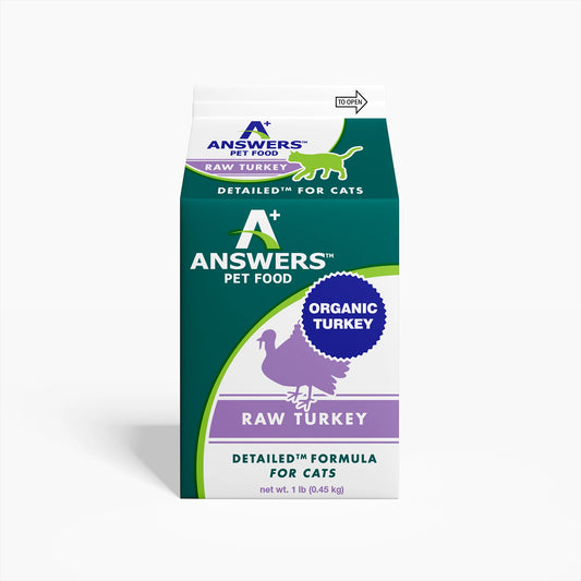 Answers+ Detailed Formula Raw Turkey Frozen Cat Food 1lb