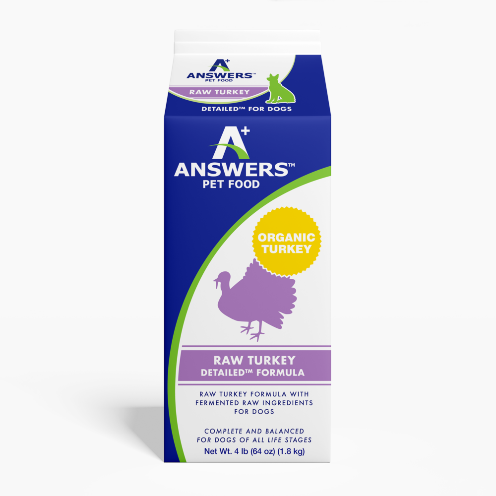 Answers+ Detailed Formula Raw Turkey Frozen Dog Food