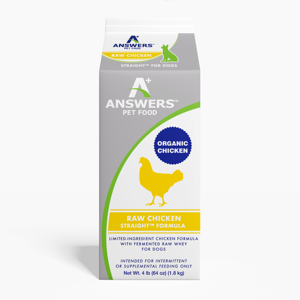 Answers+ Straight Formula Raw Chicken Frozen Dog Food