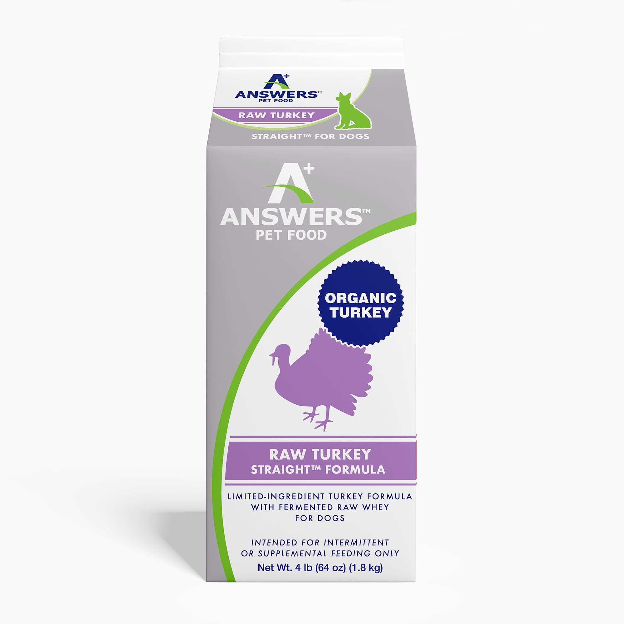 Answers+ Straight Formula Raw Turkey Frozen Dog Food