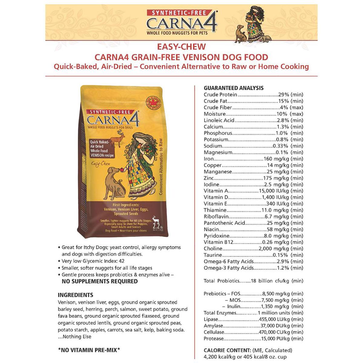 Carna4 Easy Chew Venison Dog Food