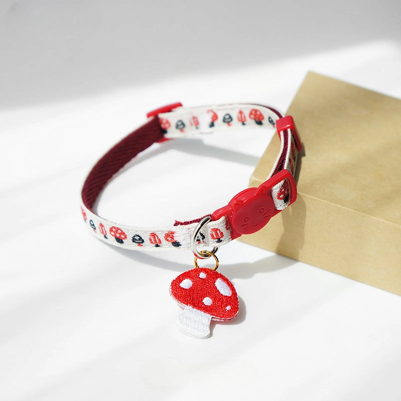 Adjustable Cat Break-Away Collar - Mushroom Design
