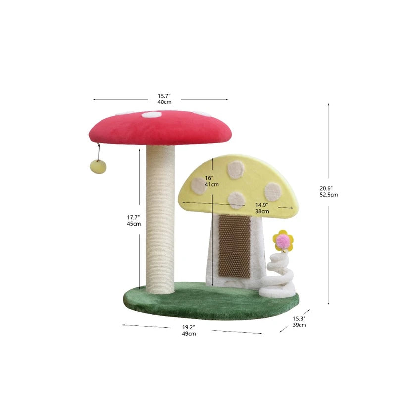 Magical Mushroom Cat Perch Apartment-Sized 20'H