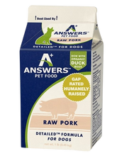 Load image into Gallery viewer, Answers+ Detailed Formula Raw Pork Frozen Dog Food
