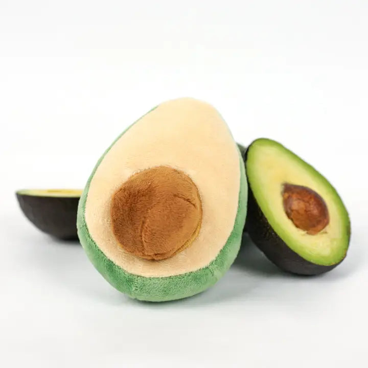 Crinkly Squeak Half Avocado Dog Toy