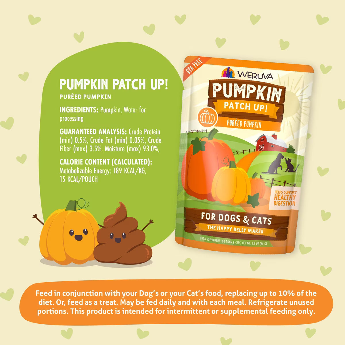 Weruva Pumpkin Patch Up! Dog & Cat Food Supplement Pouch, 2.80oz