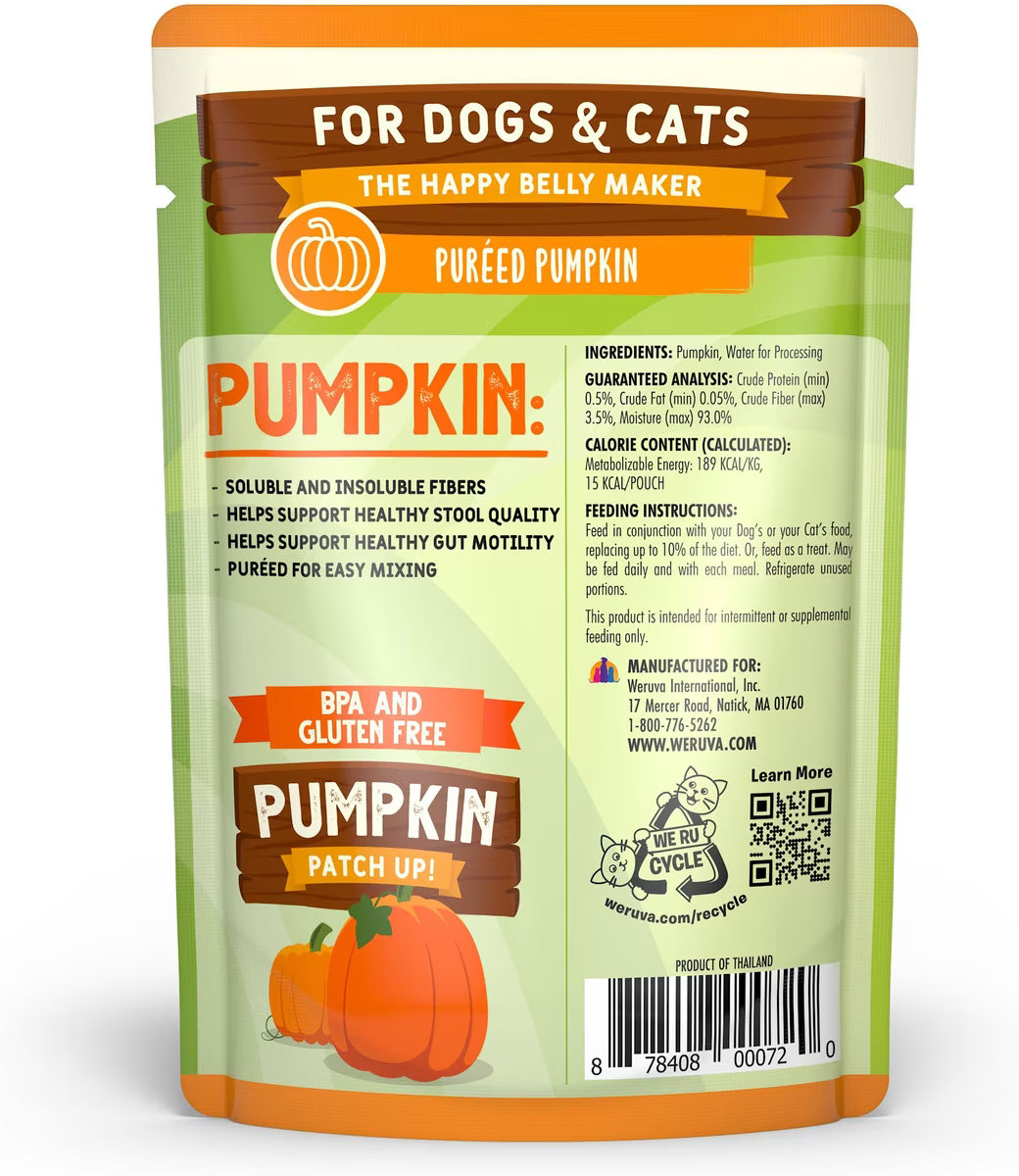 Weruva Pumpkin Patch Up! Dog & Cat Food Supplement Pouch, 2.80oz