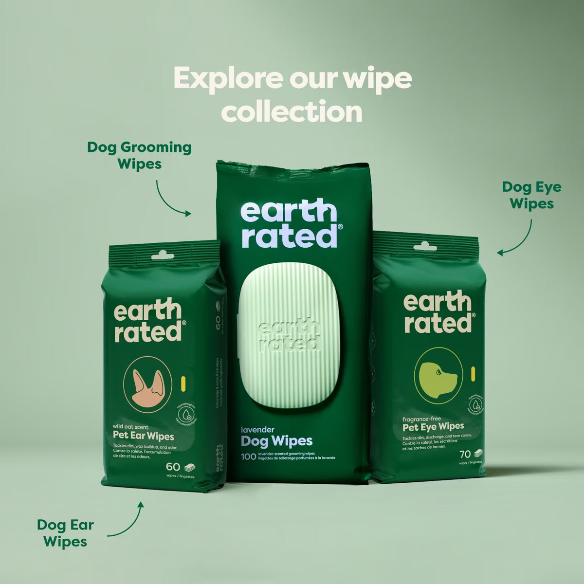 Earth Rated Dog Eye Cleansing Wipes 60ct