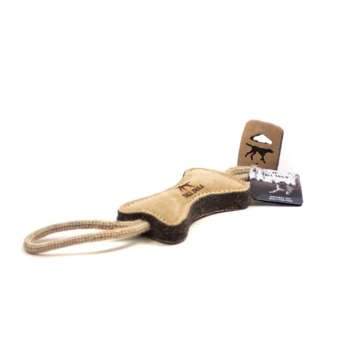 Juguete para tirar de hueso de lana natural, 16"