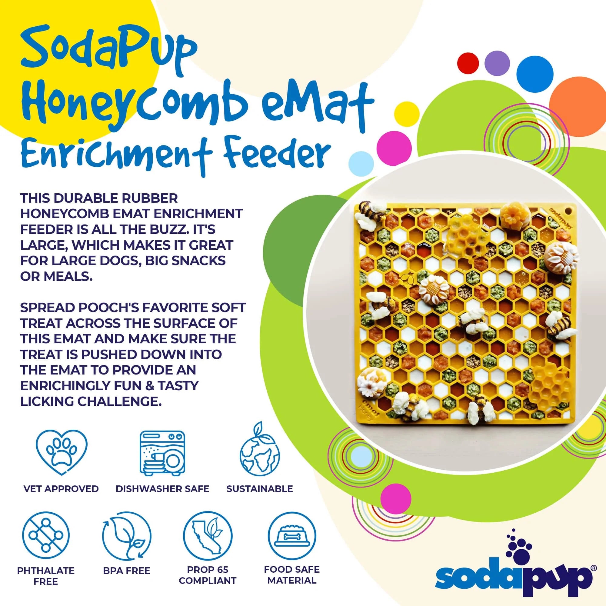 SodaPup Lick Mat Honeycomb Design