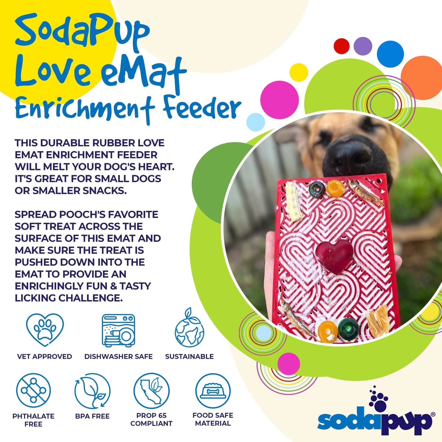 SodaPup Lick Mat "Love" Heart Design