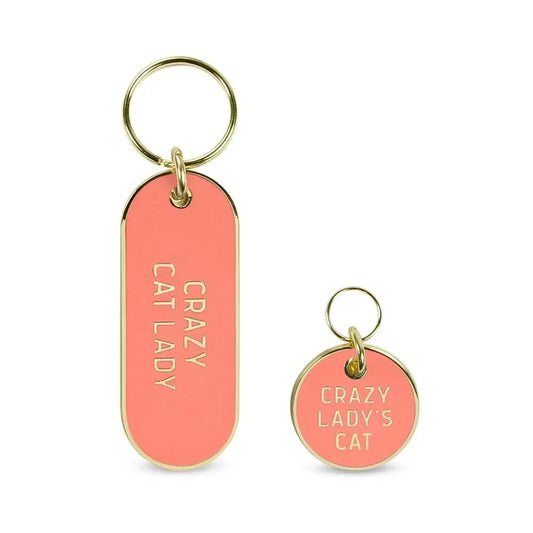 Crazy Cat Lady / Crazy Lady's Cat - Keychain Set