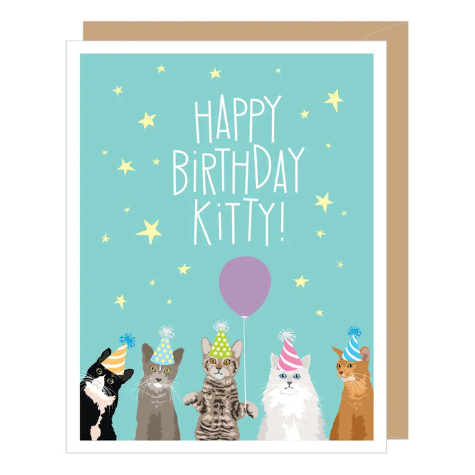 Gatito de cumpleaños para tarjeta de cumpleaños de gato