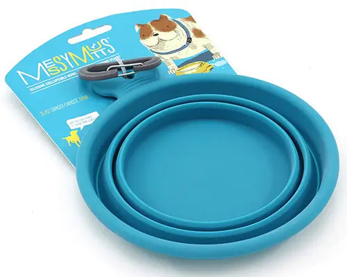 Cuenco plegable de silicona Messy Mutts - Azul