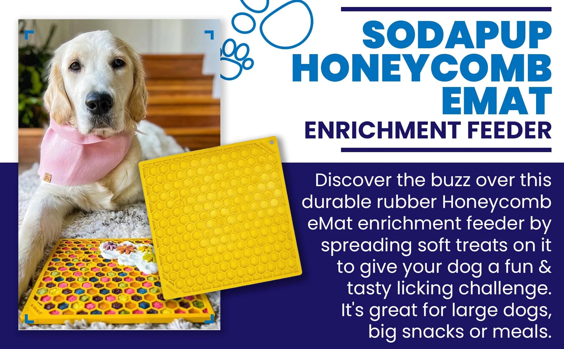 SodaPup Lick Mat Honeycomb Design
