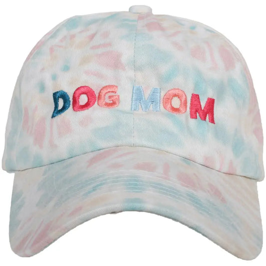 Dog Mom Pastel Tie Dye Baseball Hat