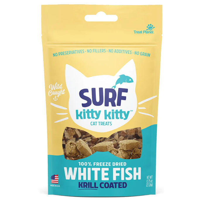 Kitty Kitty Surf Pescado blanco liofilizado con krill 