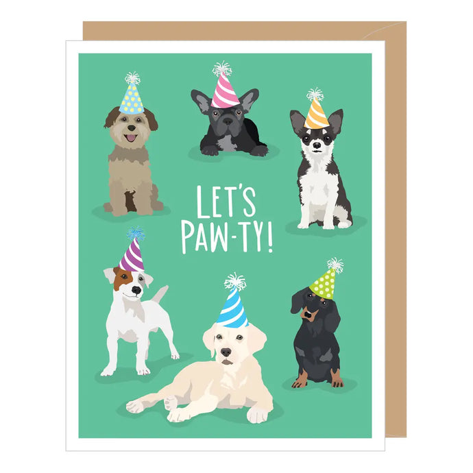 Tarjeta de cumpleaños Paw-ty Dogs