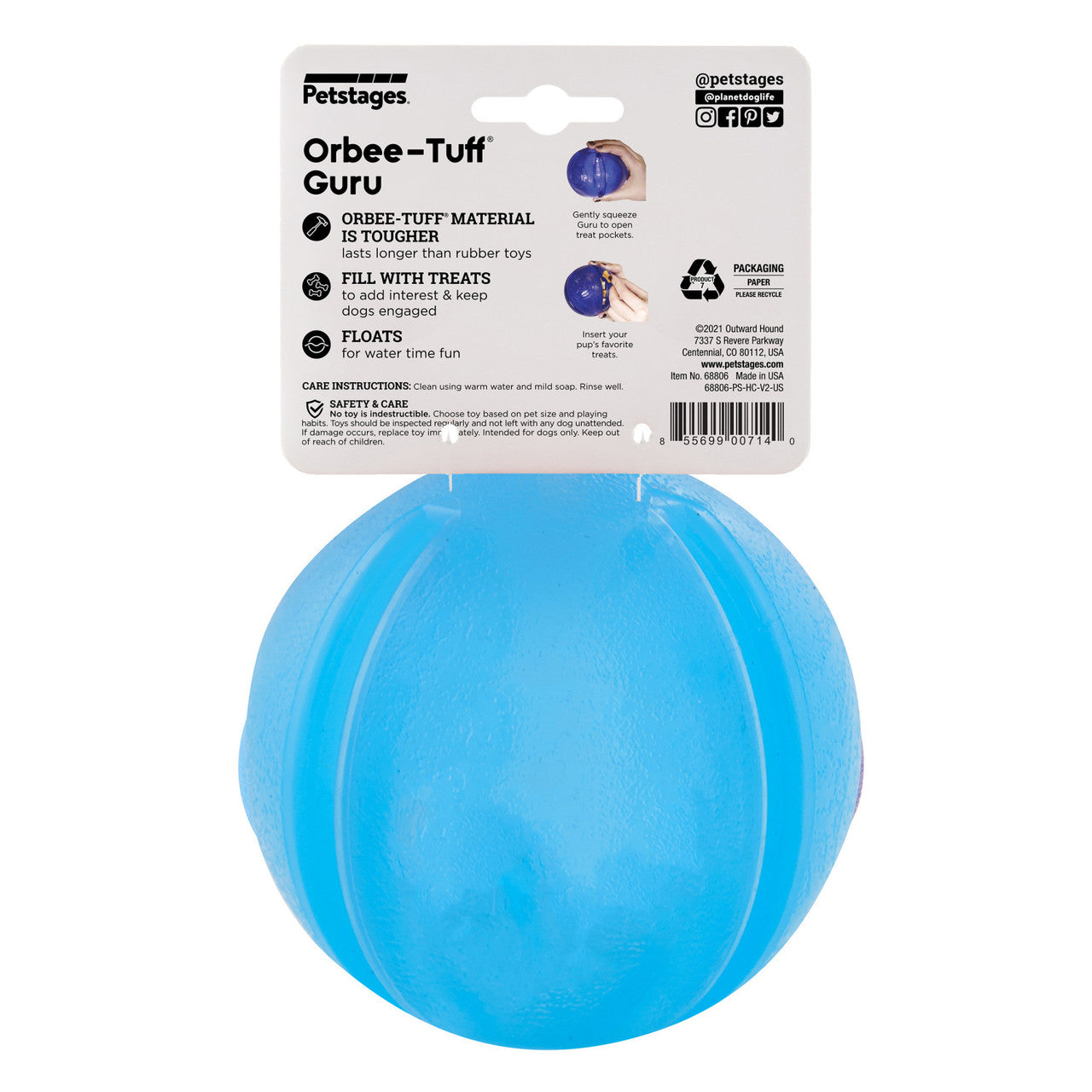 Planet Dog Orbee Tuff Guru Dog Toy Blue